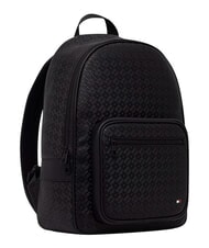 TOMMY HILFIGER TH EMBOSSED FLAG Rucsac cu buzunar frontal negru - Rucsacuri pentru școală și timp liber - 3