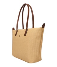 TOMMY HILFIGER POPETTE Geantă de cumpărături de umăr, XL nisip mono - Genți femei - 4