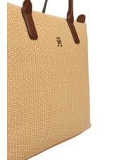 TOMMY HILFIGER POPETTE Geantă de cumpărături de umăr, XL nisip mono - Genți femei - 5