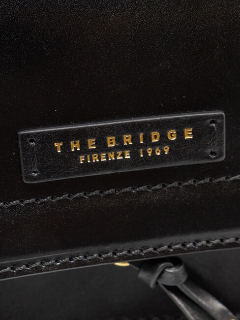 ELBA Geanta din piele cu clapa de umar Negru de aur - Genți femei