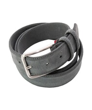 GAUD&Igrave; BASIC Curea din piele, cu logo &icirc;n relief gri - Curele - 3
