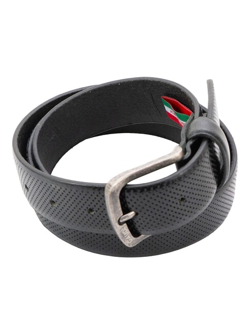 SANTA CROCE Curea din piele rotunjită, imprimată BLACK - Curele