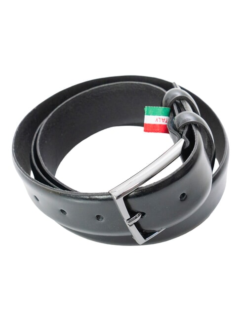LUXURY Curea din piele fabricată &icirc;n Italia BLACK - Curele