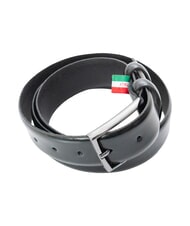 GAUD&Igrave; LUXURY Curea din piele fabricată &icirc;n Italia BLACK - Curele - 3