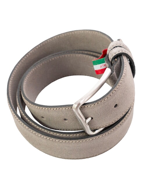 BASIC Curea din piele, cu logo &icirc;n relief taupe - Curele