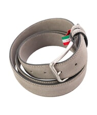 GAUD&Igrave; BASIC Curea din piele, cu logo &icirc;n relief taupe - Curele - 3