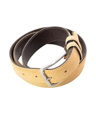 GAUD&Igrave; BASIC Curea din piele, cu logo &icirc;n relief BEIGE - Curele - 3