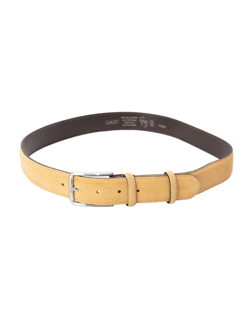 BASIC Curea din piele, cu logo &icirc;n relief BEIGE - Curele