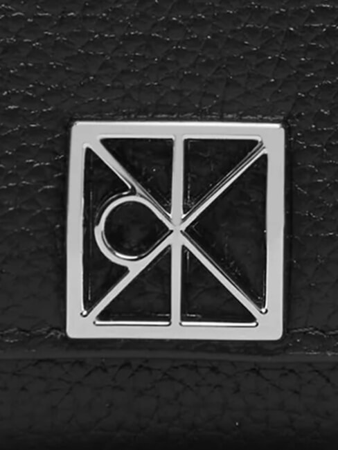 HARDWARE EMBLEM PEBB Portofel cu fermoar, din piele pe negru - Portofele femei