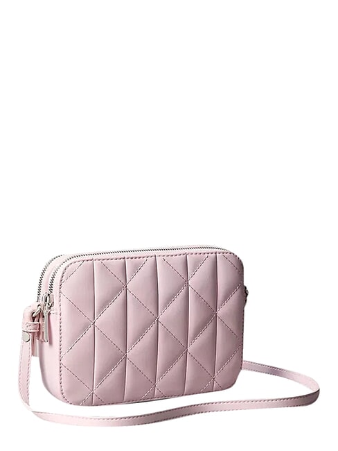 QUILTED EMBLEM Geantă de umăr mini roz leagăn - Genți femei