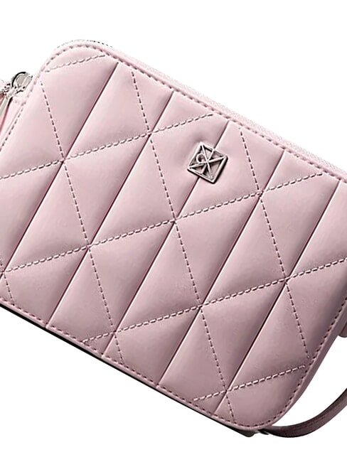 QUILTED EMBLEM Geantă de umăr mini roz leagăn - Genți femei