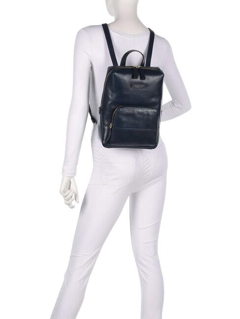 IOLANDA Rucsac cu buzunar frontal, din piele abur de peste mări abb. - Genți femei