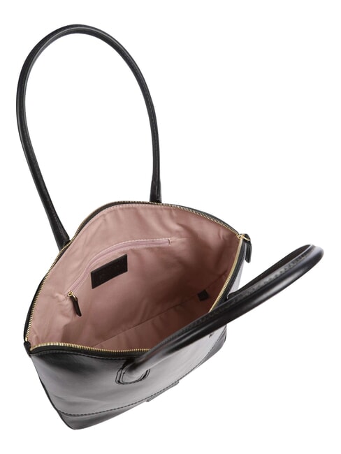 IOLANDA Geantă de cumpărături din piele de umăr Negru de aur - Genți femei