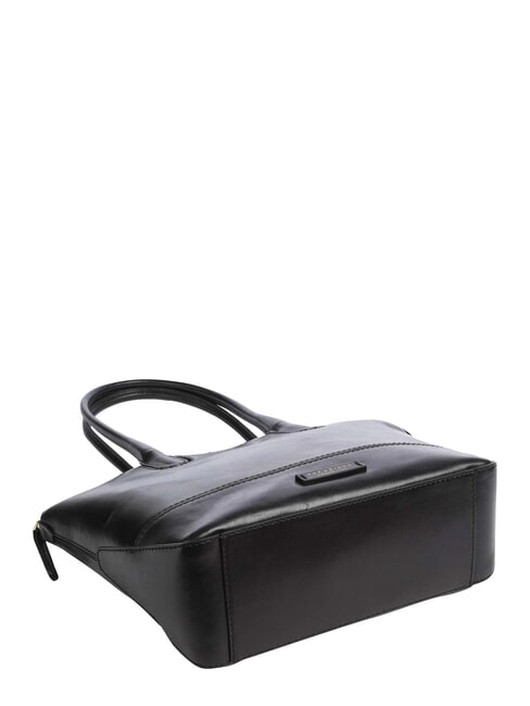 IOLANDA Geantă de cumpărături din piele de umăr Negru de aur - Genți femei