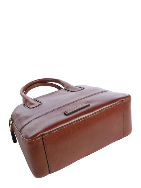 IOLANDA Geantă de m&acirc;nă, cu curea de umăr, din piele BROWN - Genți femei