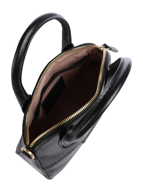 IOLANDA Geantă mini, cu curea de umăr, din piele Negru de aur - Genți femei