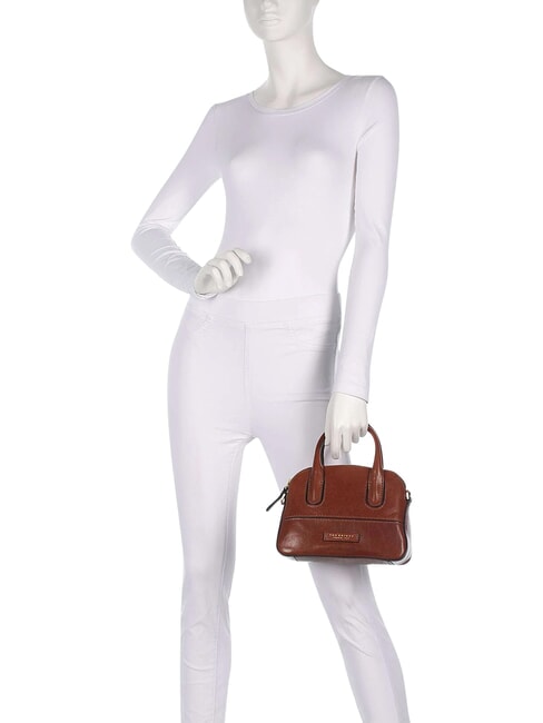 IOLANDA Geantă mini, cu curea de umăr, din piele BROWN - Genți femei