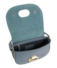 THE BRIDGE ILARIA Geantă de umăr din piele cerulean cu aur abb - Genți femei - 4