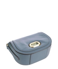 THE BRIDGE ILARIA Geantă de umăr din piele cerulean cu aur abb - Genți femei - 5