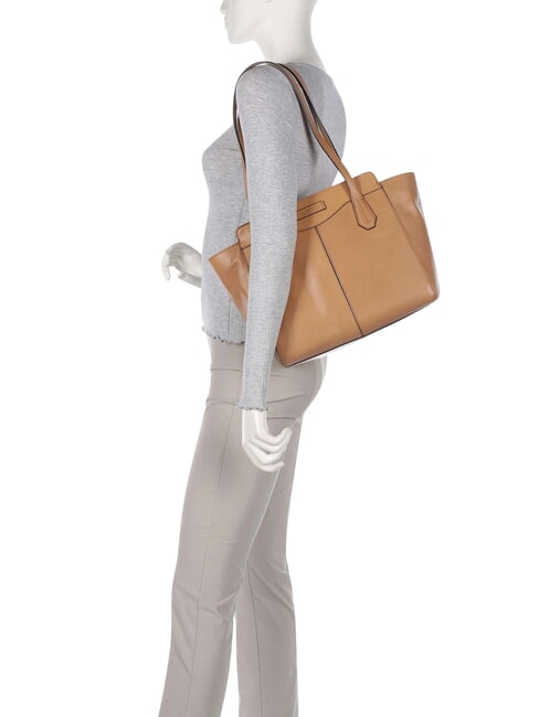 GLORIA  Geanta de cumparaturi din piele martipan abb. aur - Genți femei