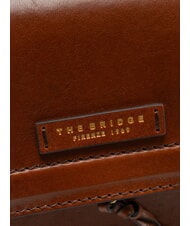 THE BRIDGE ELBA Geanta din piele cu clapa de umar BROWN - Genți femei - 3