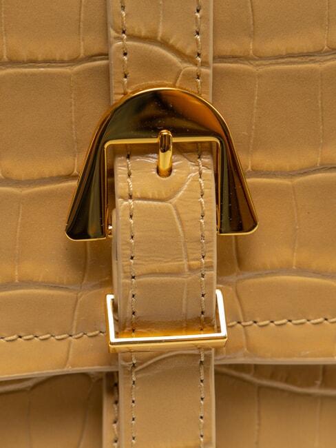 MAGALU CROCO SHINY SOFT Geantă de m&acirc;nă, cu curea de umăr bej proaspăt - Genți femei