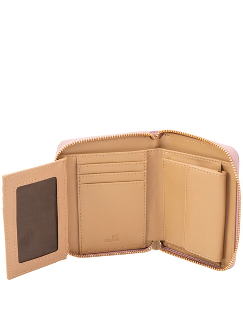 EMBOSSED Portofel mediu cu fermoar Trandafir - Portofele femei