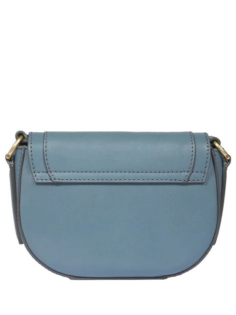 ILARIA Geantă de umăr mini din piele cerulean cu aur abb - Genți femei
