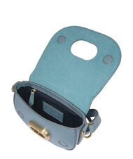 THE BRIDGE ILARIA Geantă de umăr mini din piele cerulean cu aur abb - Genți femei - 4