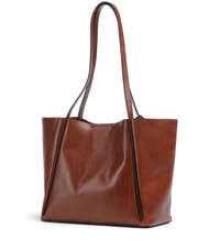 THE BRIDGE ICONS Geantă de cumpărături din piele cu clutch BROWN - Genți femei - 2