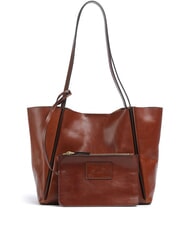THE BRIDGE ICONS Geantă de cumpărături din piele cu clutch BROWN - Genți femei - 3