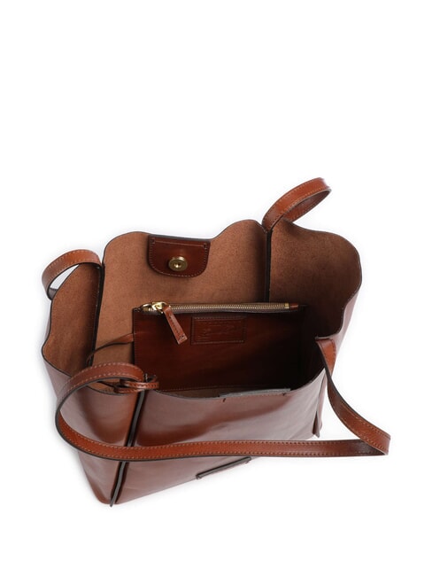 ICONS Geantă de cumpărături din piele cu clutch BROWN - Genți femei