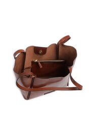 THE BRIDGE ICONS Geantă de cumpărături din piele cu clutch BROWN - Genți femei - 4