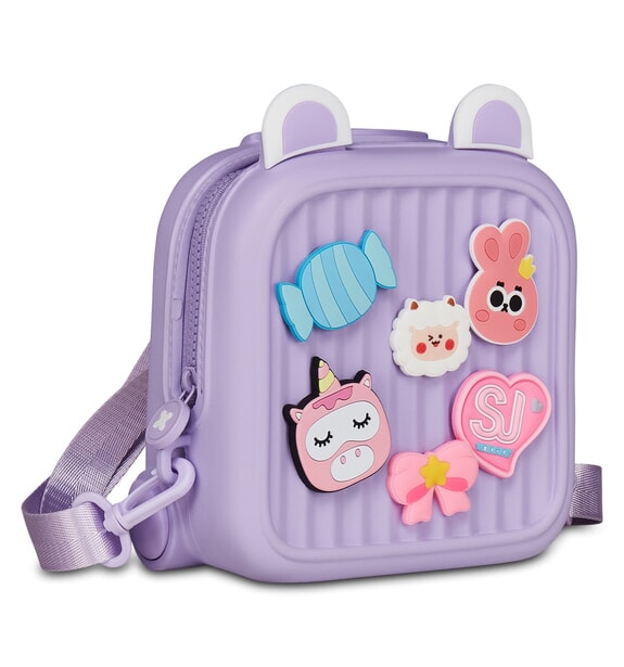GIRLY PINS Rucsac mini cu ace detașabile Lavandă englezească - Rucsacuri pentru școală și timp liber