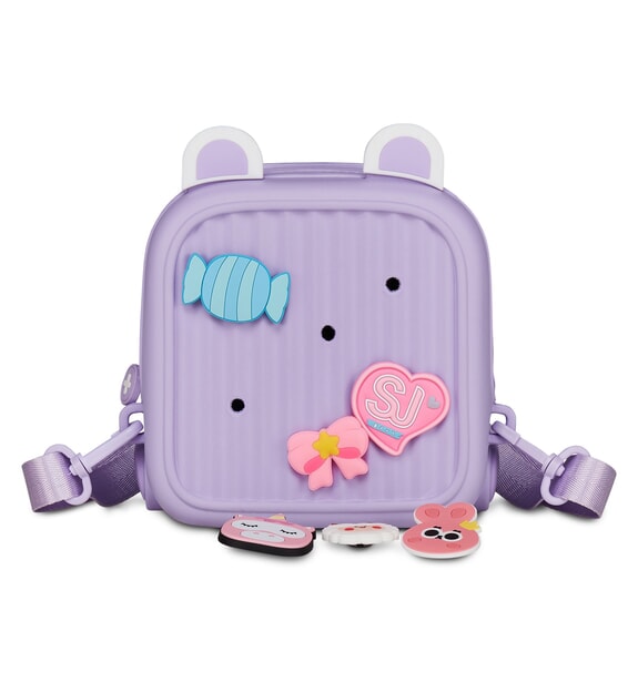 GIRLY PINS Rucsac mini cu ace detașabile Lavandă englezească - Rucsacuri pentru școală și timp liber
