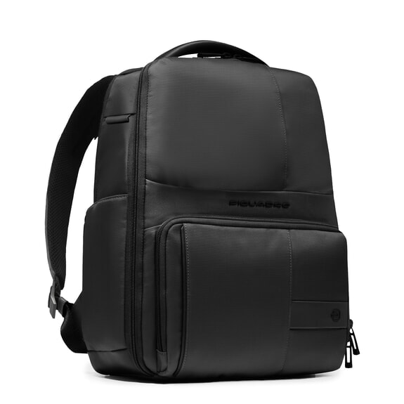 WOLLEM Rucsac pentru laptop de 14" din piele mixtă negru - Rucsacuri pentru laptop