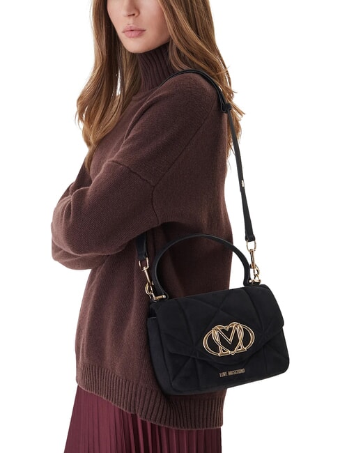 EMBOSSED Geantă mini, cu curea de umăr negru - Genți femei