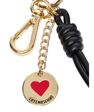 LOVE MOSCHINO CHARMS Breloc cu logo metalic negru/roșu/negru - Portchei - 4
