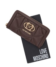 LOVE MOSCHINO EMBOSSED Portofel mare cu fermoar ciocolată - Portofele femei - 4