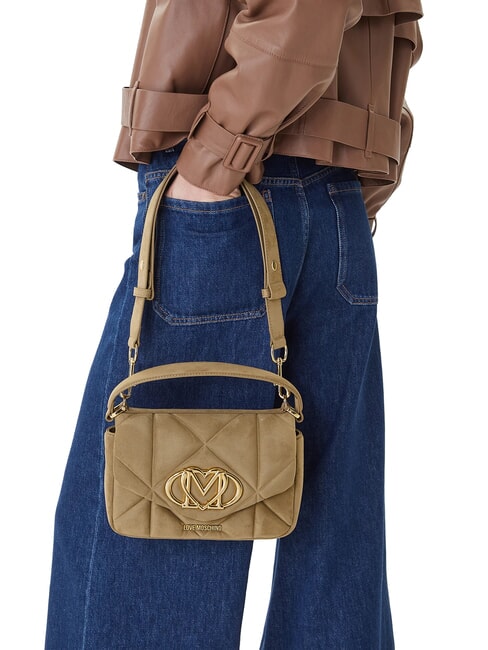 EMBOSSED Geantă mini, cu curea de umăr nisip - Genți femei