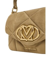 LOVE MOSCHINO EMBOSSED Geantă mini, cu curea de umăr nisip - Genți femei - 5