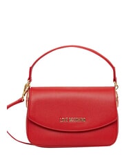 LOVE MOSCHINO CHUNKY TAB Geantă cu clapă și curea de umăr RED - Genți femei - 3