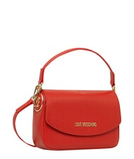 LOVE MOSCHINO CHUNKY TAB Geantă cu clapă și curea de umăr RED - Genți femei - 4