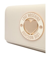 LOVE MOSCHINO SMART DAILY Geantă de umăr cu curea metalică fildeş - Genți femei - 5