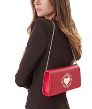 LOVE MOSCHINO SMART DAILY Geantă de umăr cu curea metalică RED - Genți femei - 2