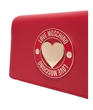 LOVE MOSCHINO SMART DAILY Geantă de umăr cu curea metalică RED - Genți femei - 5