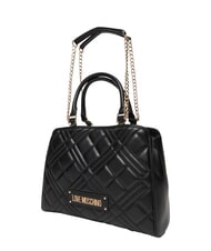 LOVE MOSCHINO QUILTED Geantă de m&acirc;nă, cu curea de umăr cu lanț negru - Genți femei - 4