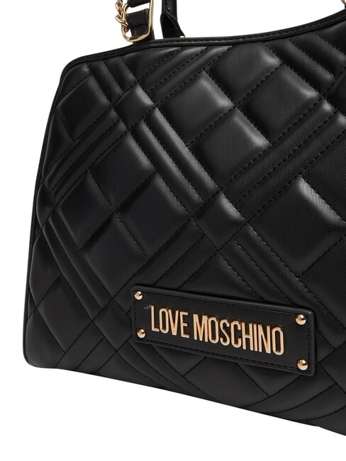 QUILTED Geantă de m&acirc;nă, cu curea de umăr cu lanț negru - Genți femei