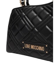 LOVE MOSCHINO QUILTED Geantă de m&acirc;nă, cu curea de umăr cu lanț negru - Genți femei - 5