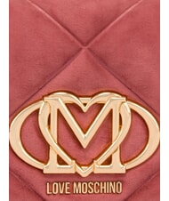 LOVE MOSCHINO EMBOSSED Geantă de umăr, dublă portabilitate roz antic - Genți femei - 5